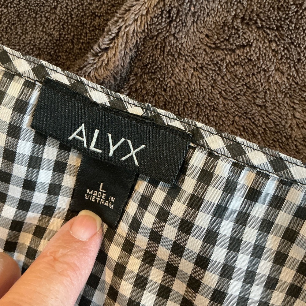 🌹 ALYX Black and White Plaid Top / Blouse - Size Large - Picture 5 of 6